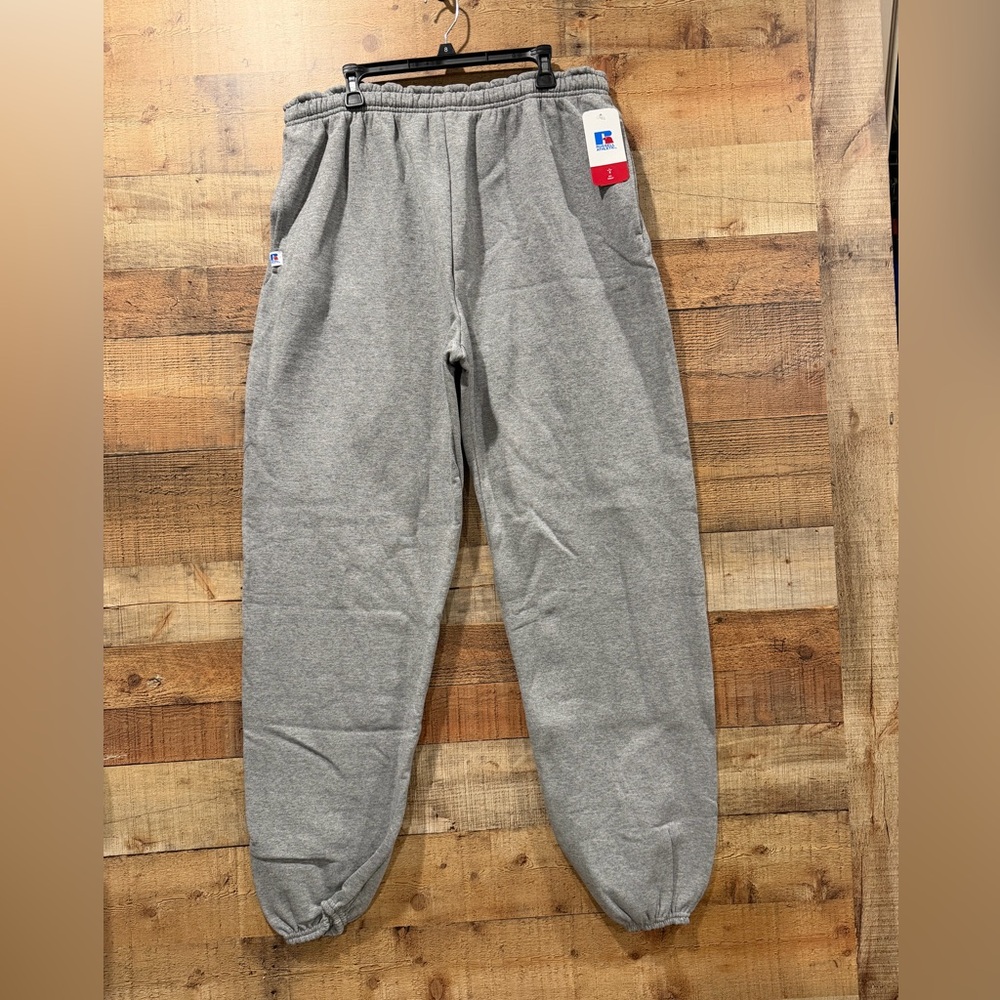 New With Tags Russell Athletic Heather Gray Joggers with Logo Size Large & 3XL